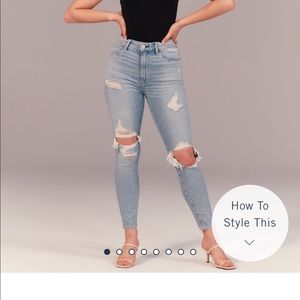 Abercrombie & Fitch Womens Curve Love High Rise Super Skinny Ankle Jeans